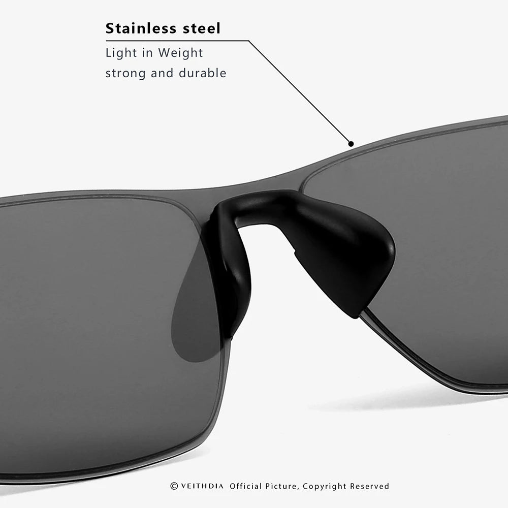 Men Sunglasses Polarized Nylon Lens Outdoor Driving Stainless Steel