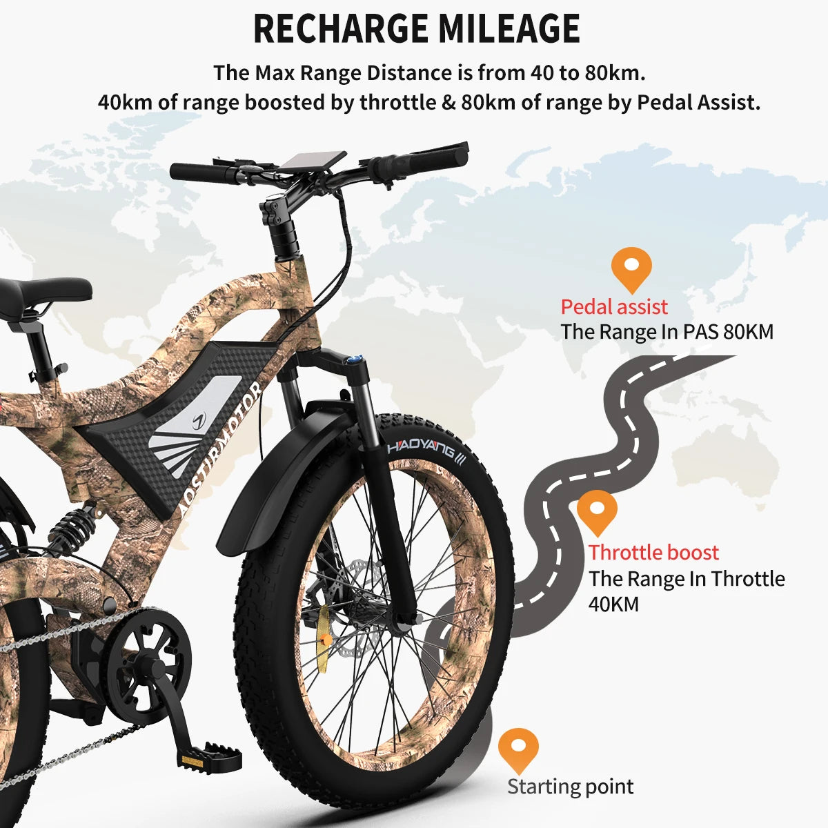 1500W 30MPH E-Bike Fat Tire Beach and Snow Bicycle