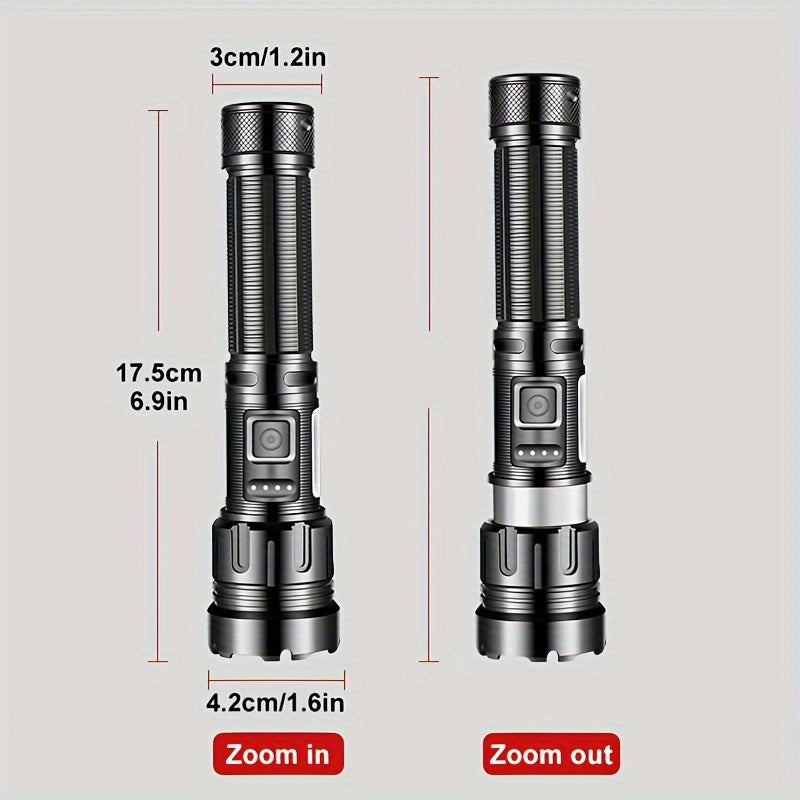 Powerful Tactical Rechargeable LED Flashlight - 7-Mode High Brightness