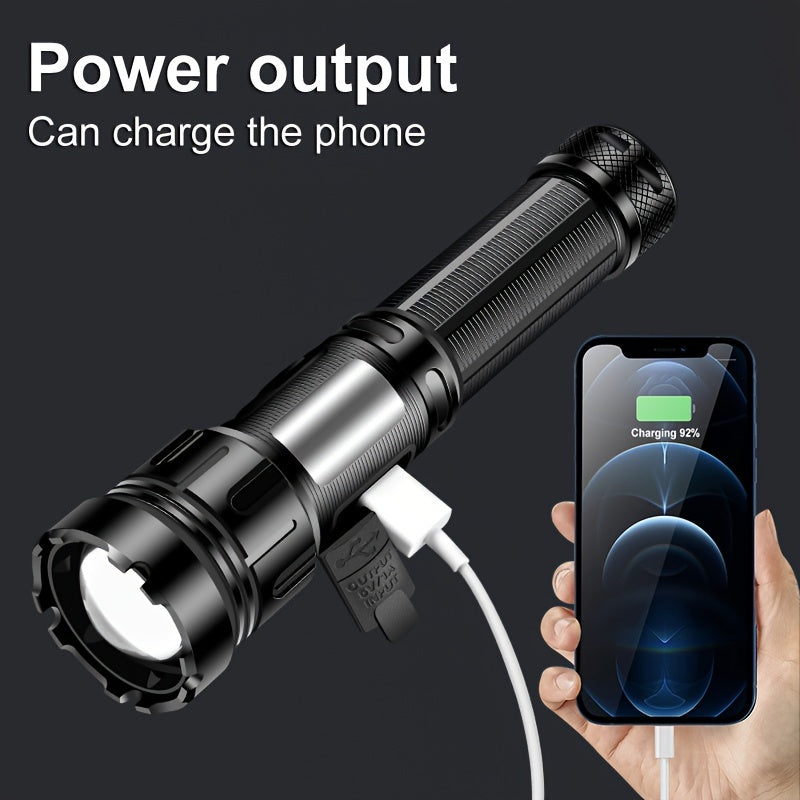 Powerful Tactical Rechargeable LED Flashlight - 7-Mode High Brightness