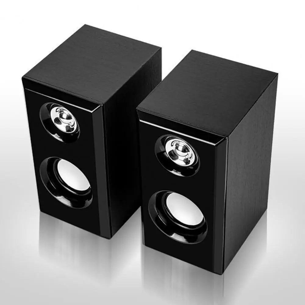 Pair Classic Powerful Wooden Desktop USB Loudspeakers for Laptop/Desktop - My Store