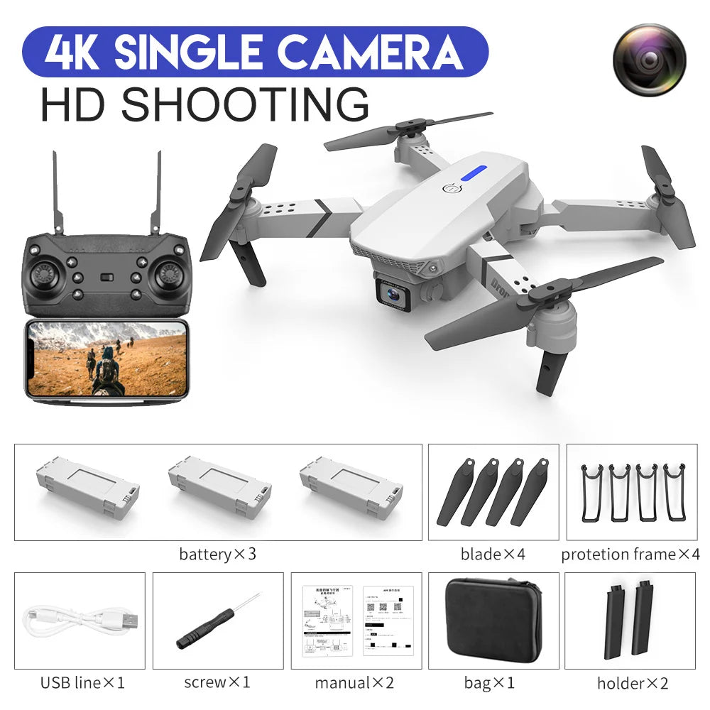 Quadcopter Drone With Wide Angle HD 4K Camera