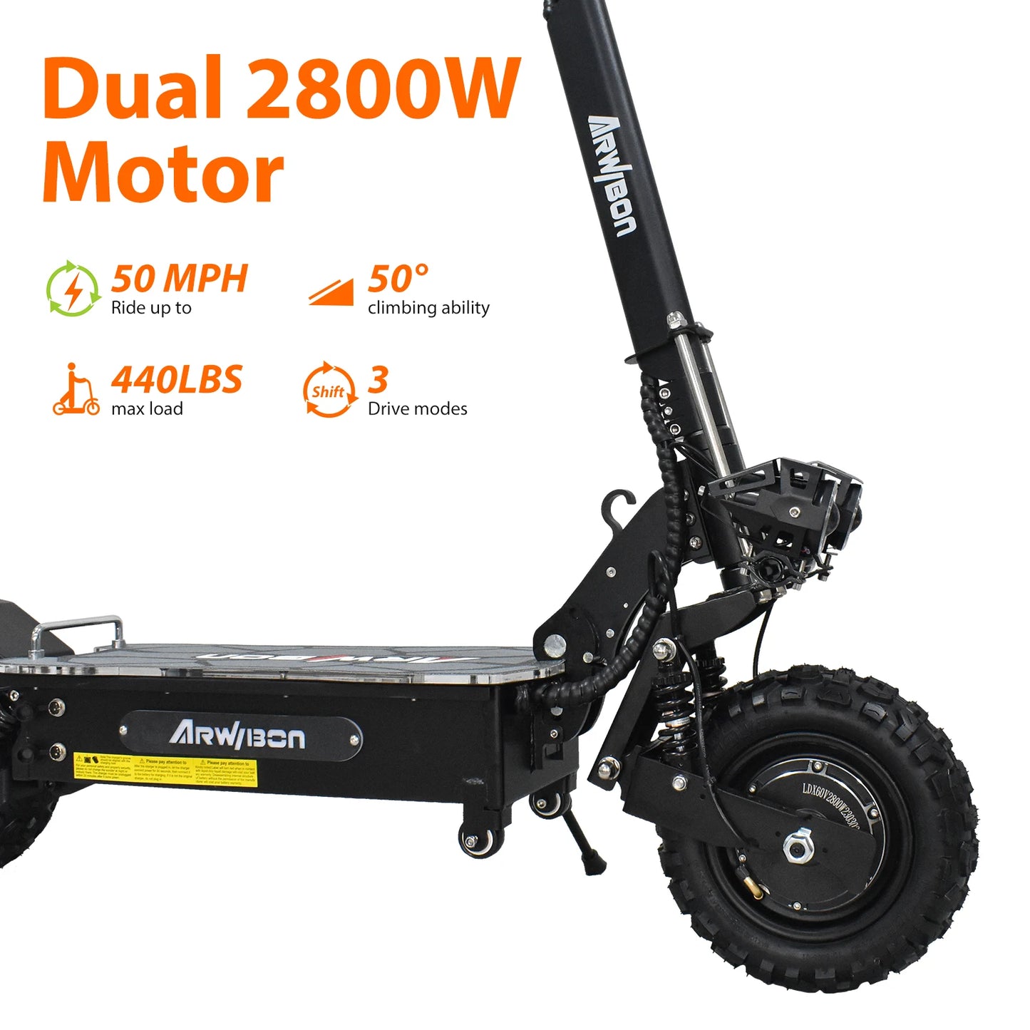 Powerful Electric Scooter, Double Motor W/Seat, 5600W - My Store