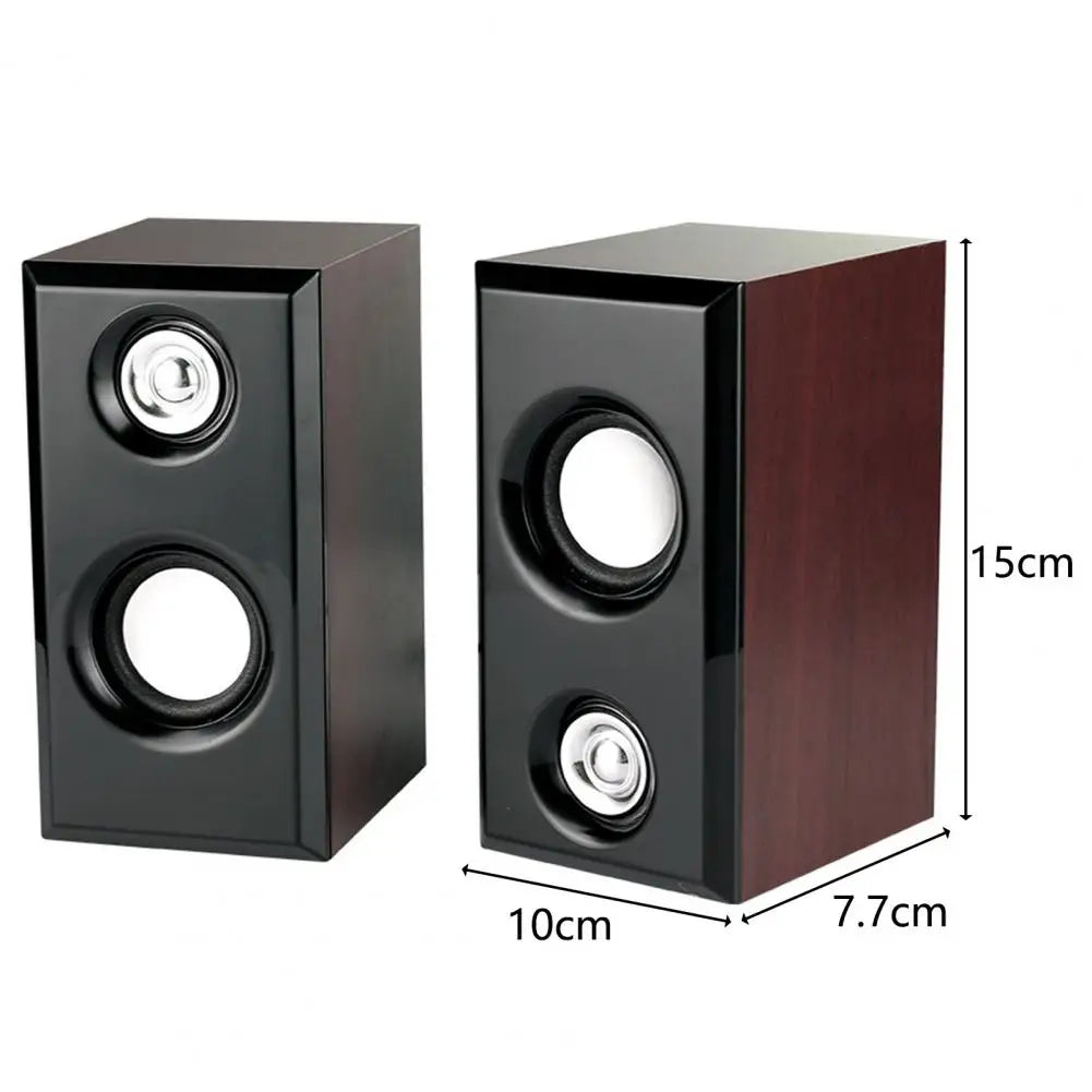 Pair Classic Powerful Wooden Desktop USB Loudspeakers for Laptop/Desktop - My Store