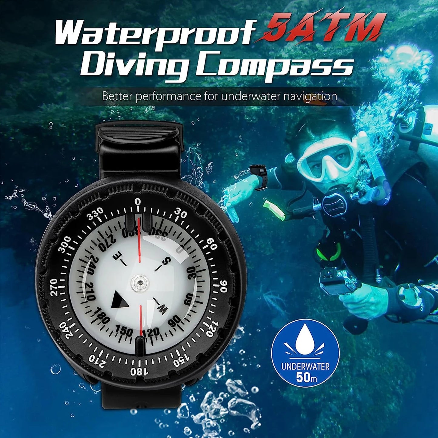 Digital Underwater Diving Compass Waterproof