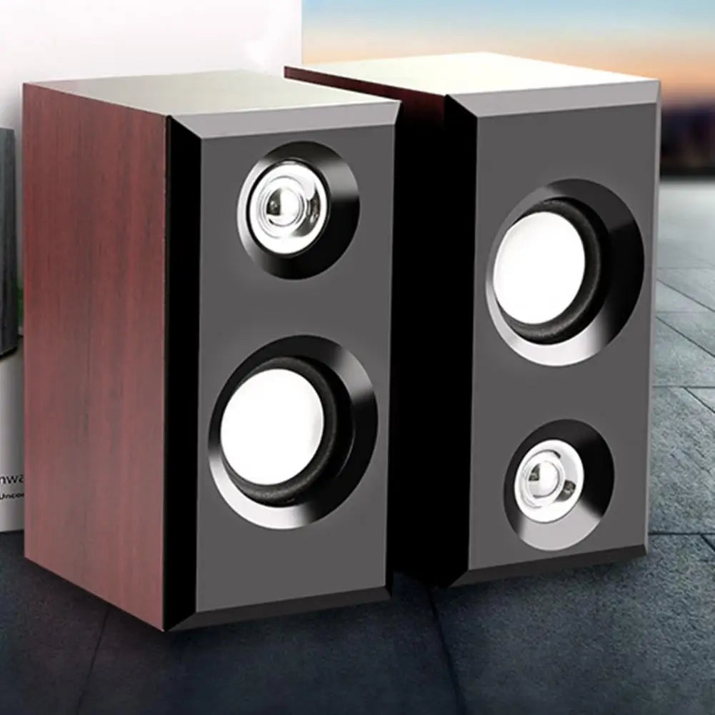 Pair Classic Powerful Wooden Desktop USB Loudspeakers for Laptop/Desktop - My Store