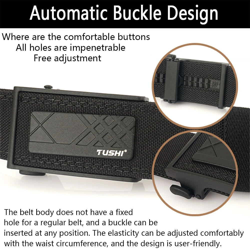 Military Gun Belt Nylon Metal Automatic Buckle