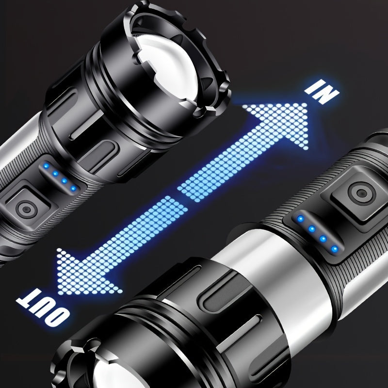 Powerful Tactical Rechargeable LED Flashlight - 7-Mode High Brightness